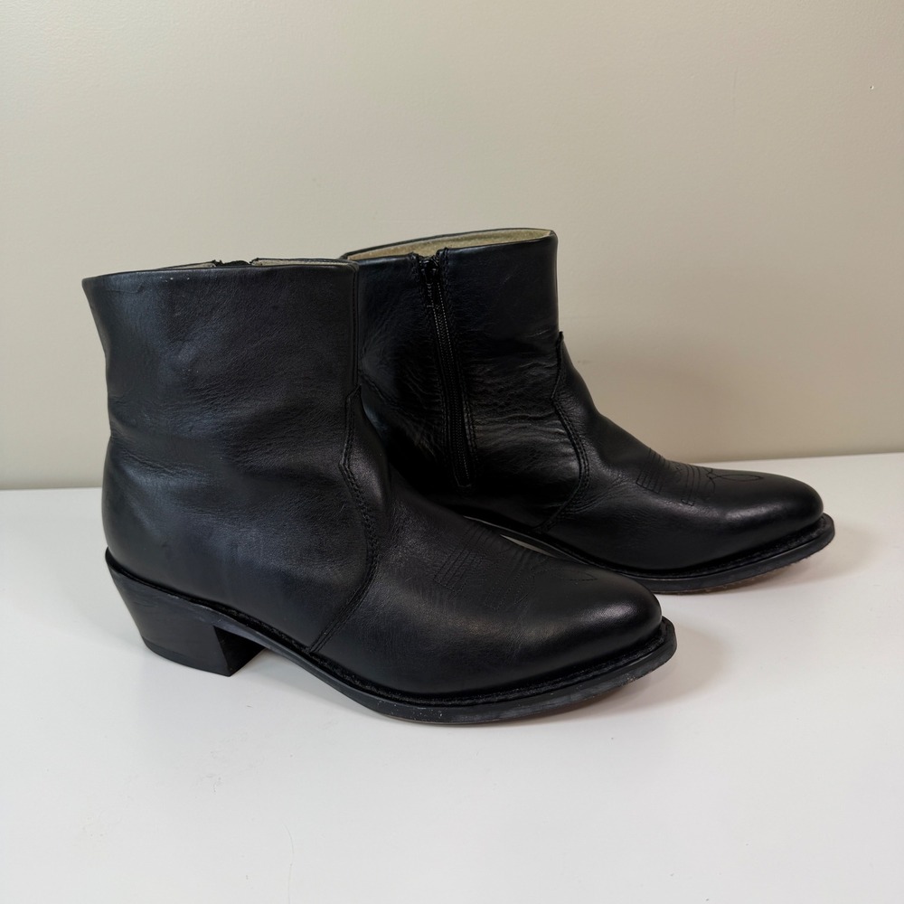 Durango Western Side Zip Boots Men 10.5D DB950 Leather Ankle Block Heel Pointed